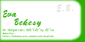 eva bekesy business card